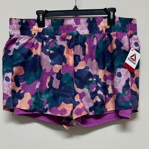 NWT Reebok Printed Reflex Athletic Gym Workout Shorts size XXL